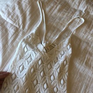 White Roxy Crochet tank top